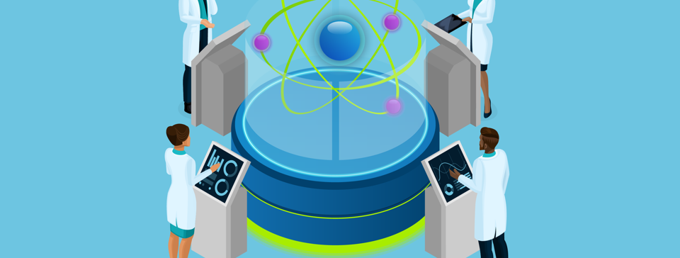 people looking at graphs and scientific web