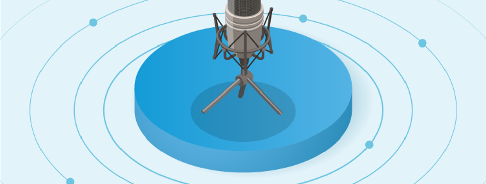 News microphone on white background