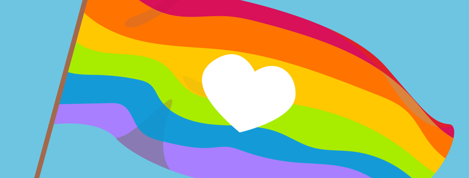 pride flag with heart