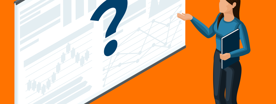 Woman pointing at presentation