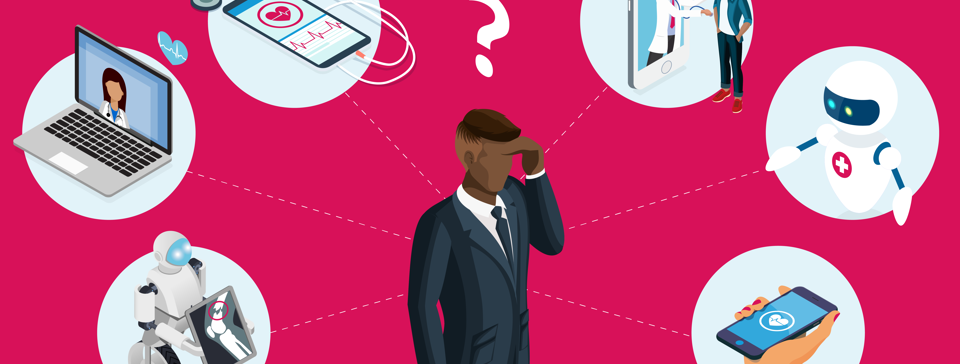 Two doctors standing with ipads