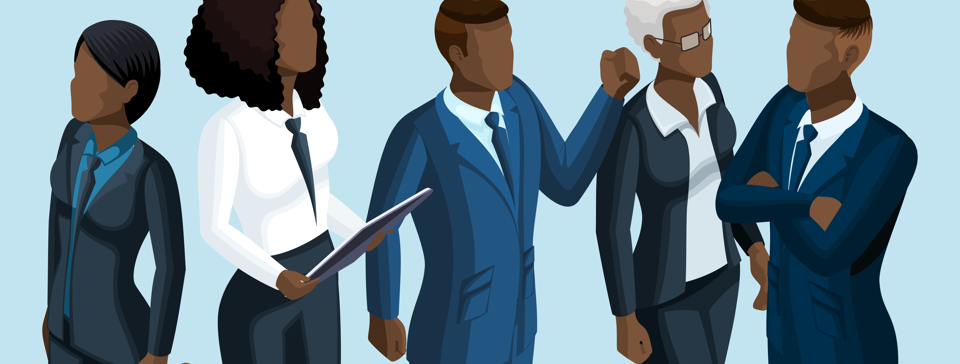 Five people speaking 