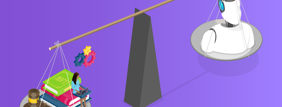 Weighing scales on purple background