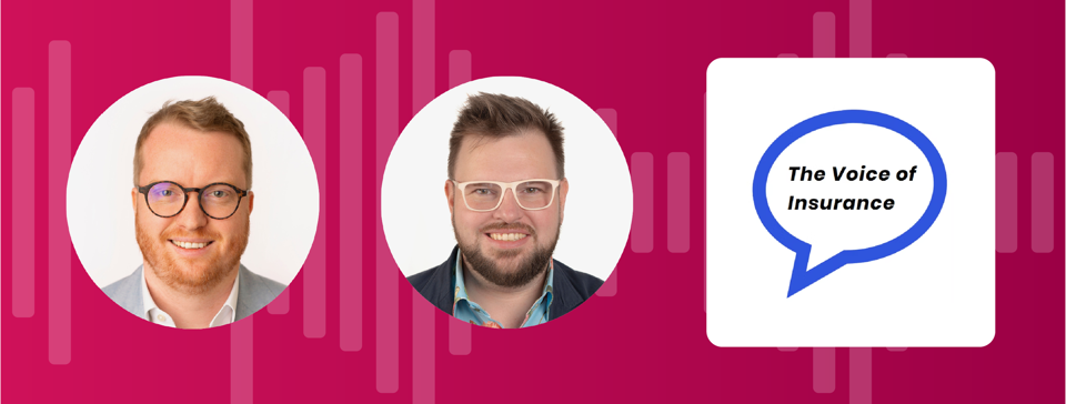  George Beattie & Chris Mullan on a red background next to a logo of the journal podcast